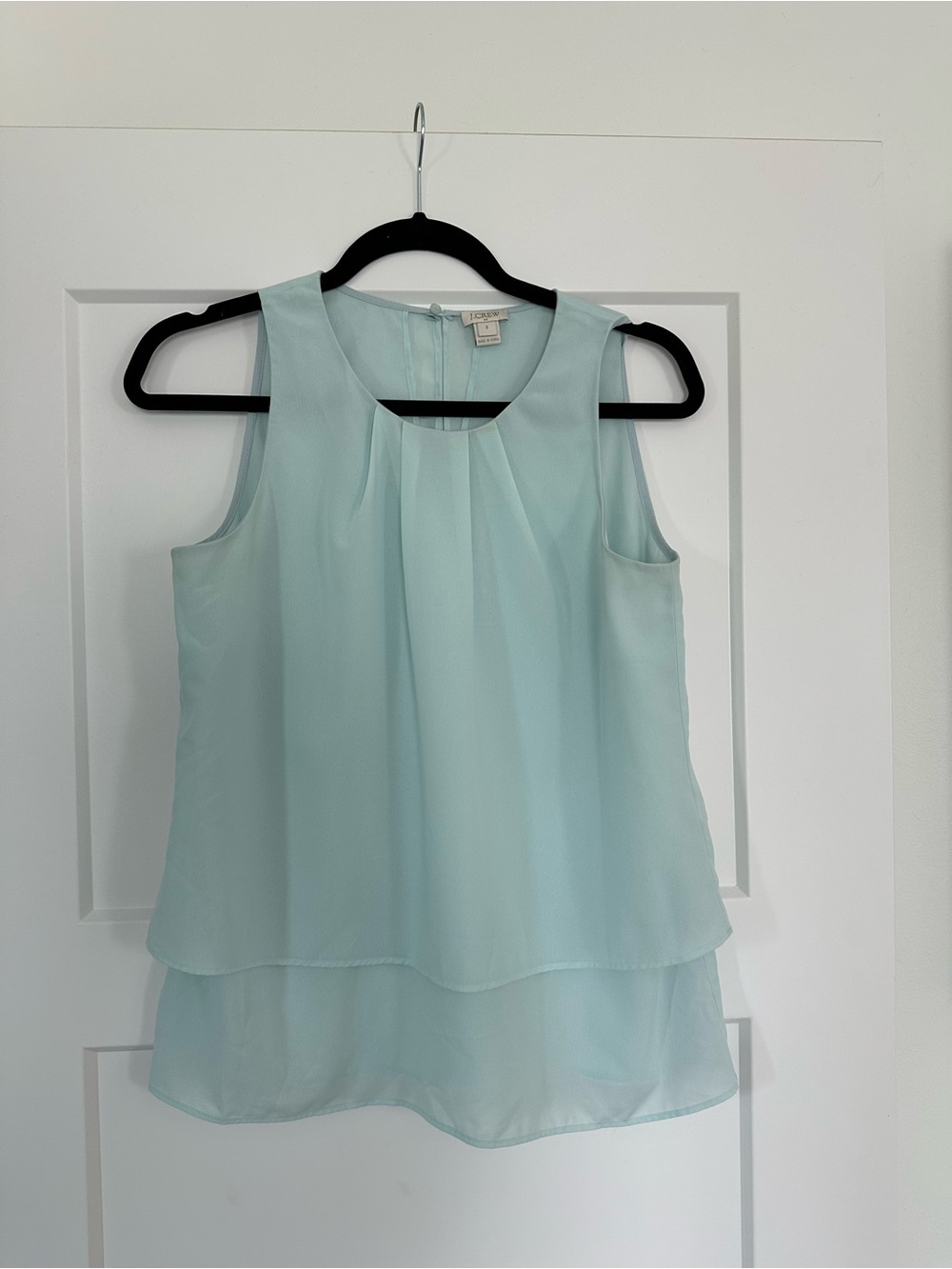 J. Crew Light Aqua Layered Chiffon Camisole